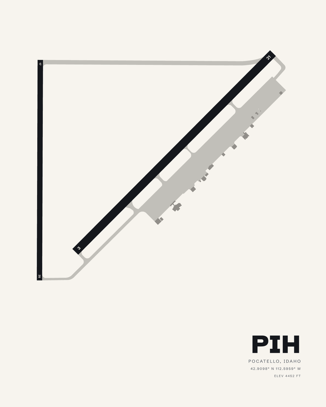 Pocatello PIH airport map print
