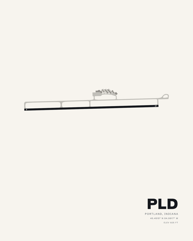 Portland PLD airport map print