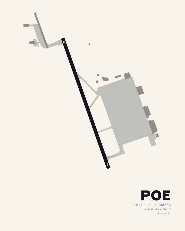 Maks AAF (POE) airport map print