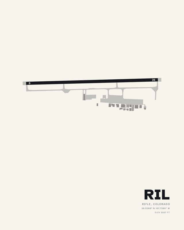 Rifle RIL airport map print