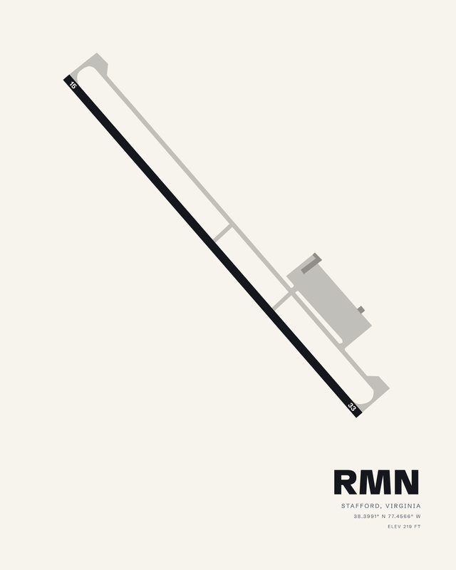Stafford RMN airport map print