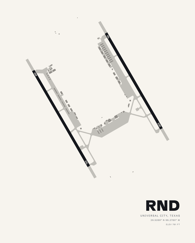 Randolph AFB (RND) airport map print