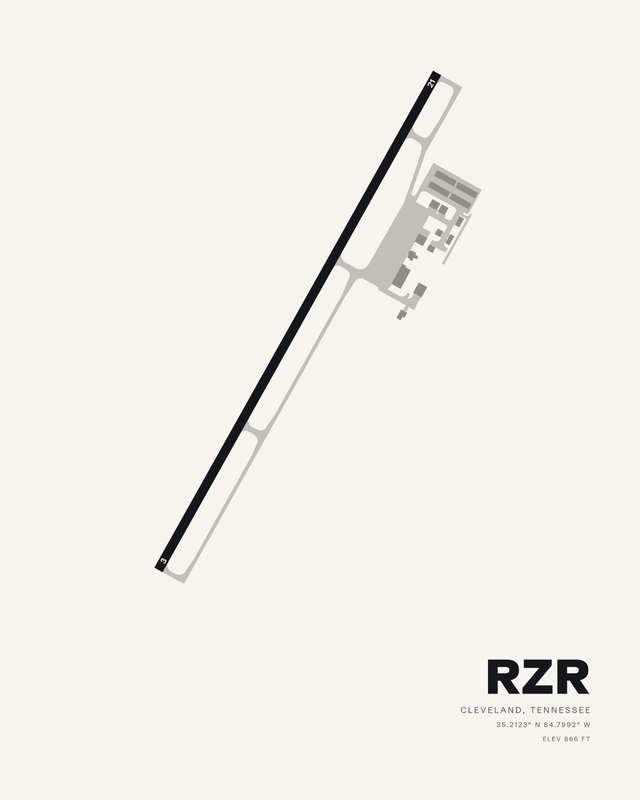 Cleveland RZR airport map print