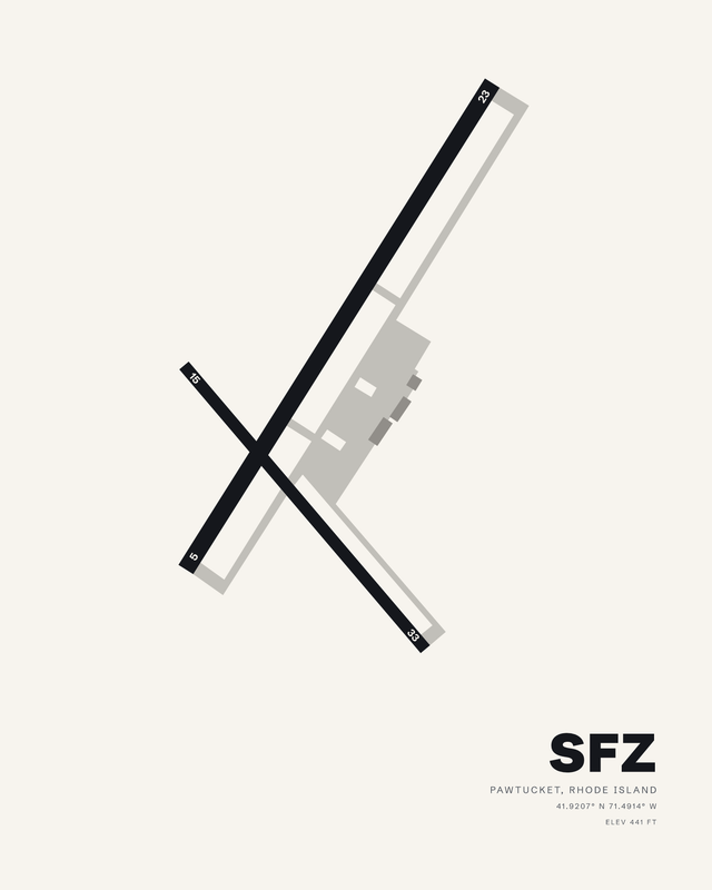 Pawtucket SFZ airport map print