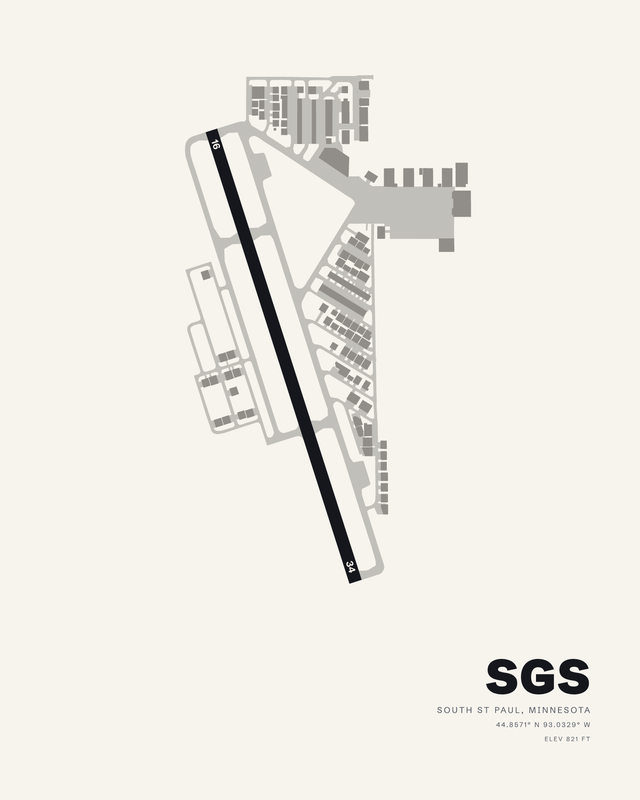 South St. Paul SGS airport map print