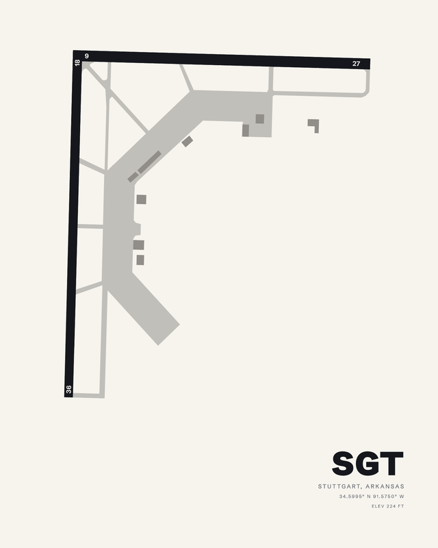 Stuttgart SGT airport map print