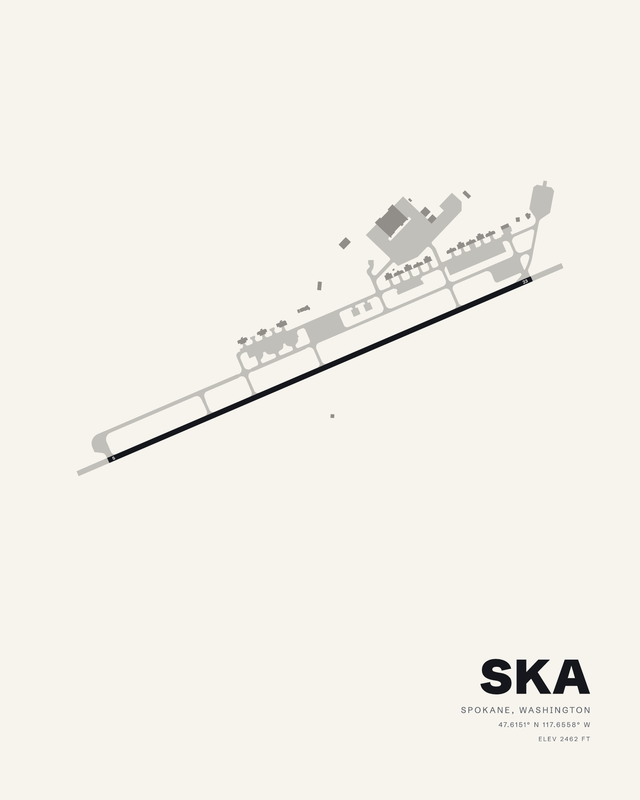 Fairchild AFB (SKA) airport map print