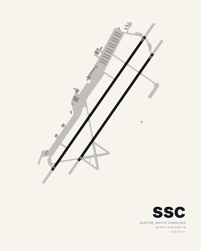 Shaw AFB (SSC) airport map print