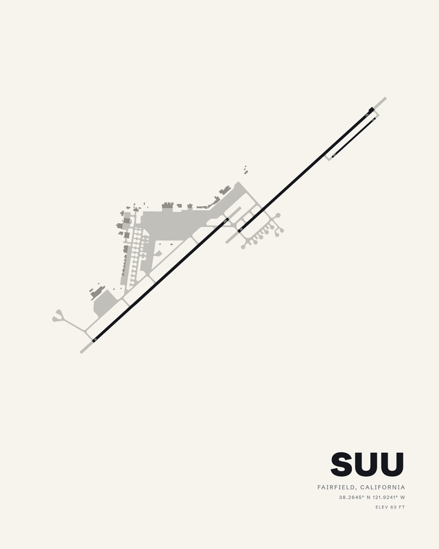 Travis AFB (SUU) airport map print