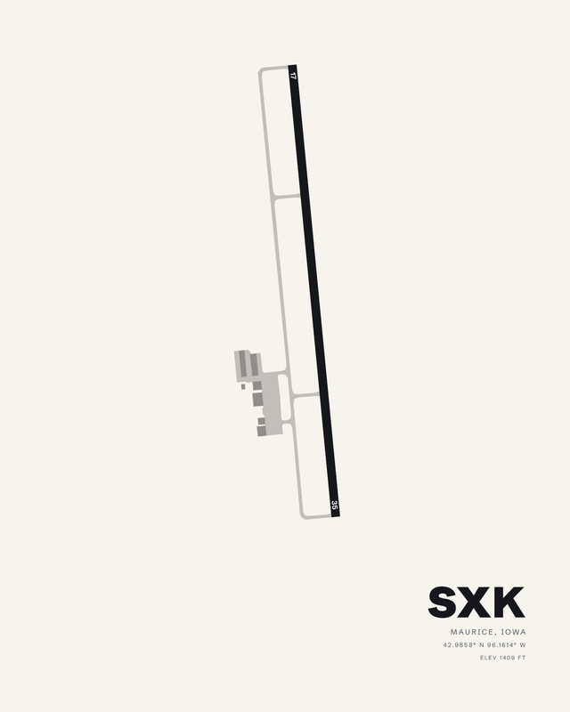 Maurice SXK airport map print