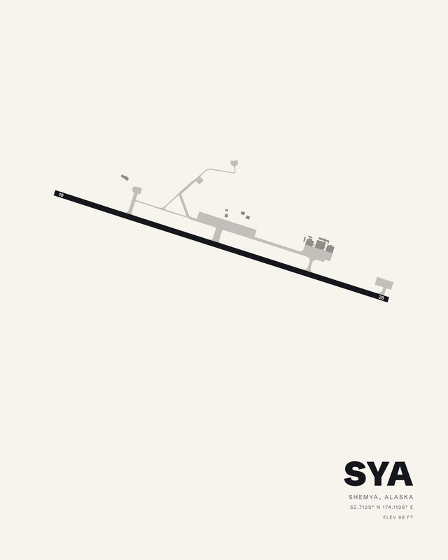 Eareckson As (SYA) airport map print