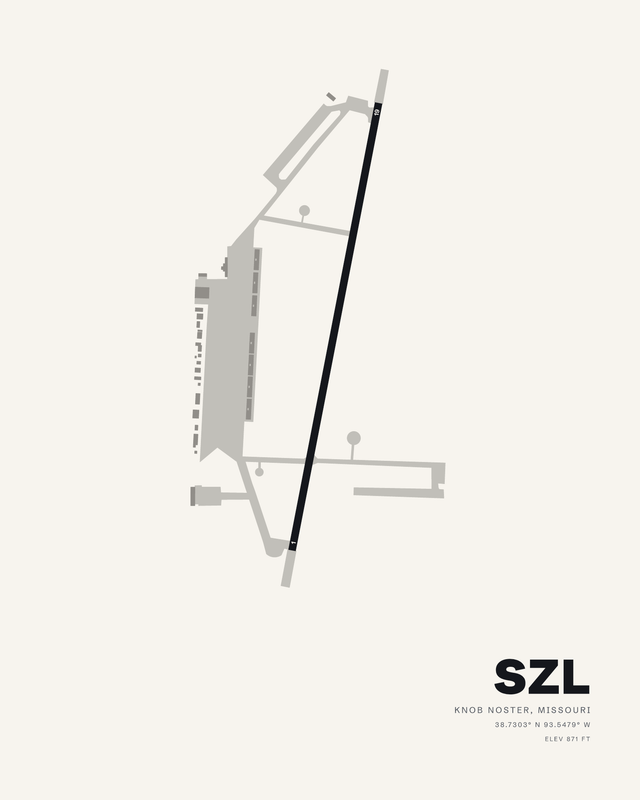 Whiteman AFB (SZL) airport map print