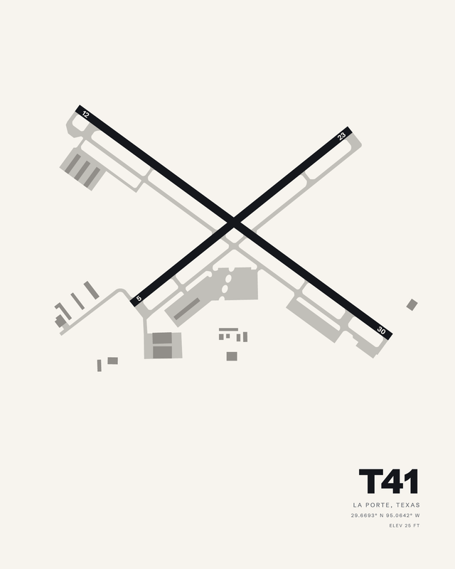 La Porte T41 airport map print