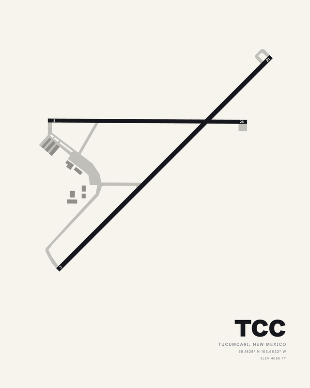 Tucumcari TCC airport map print