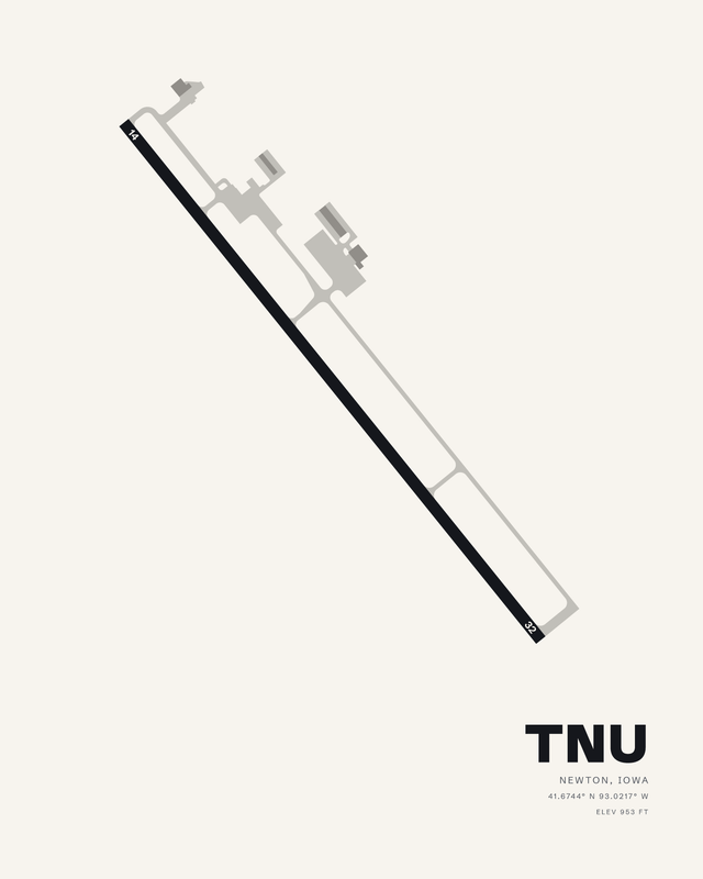 Newton TNU airport map print