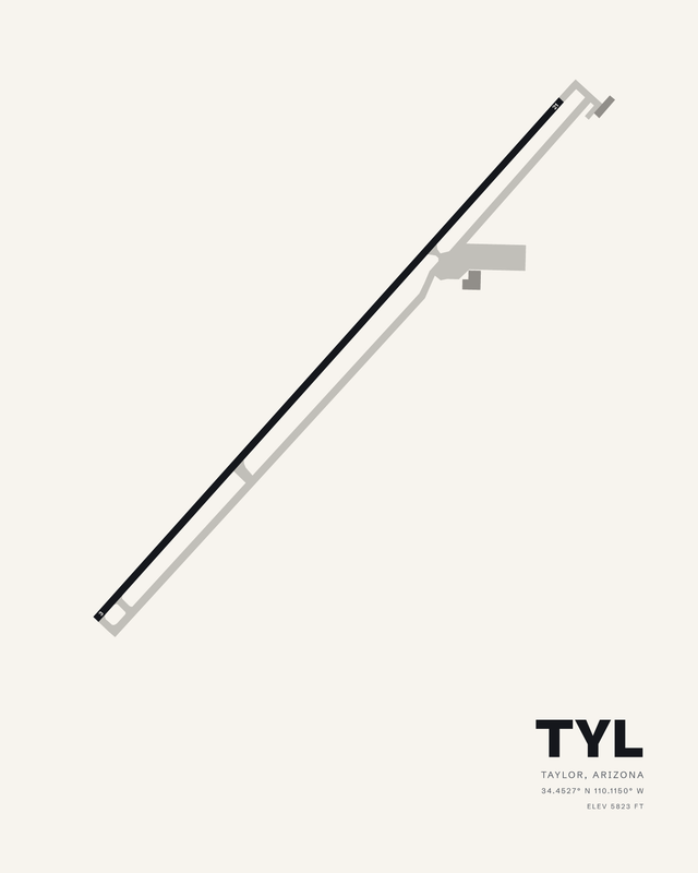 Taylor TYL airport map print