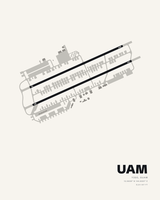 Andersen AFB (UAM) airport map print