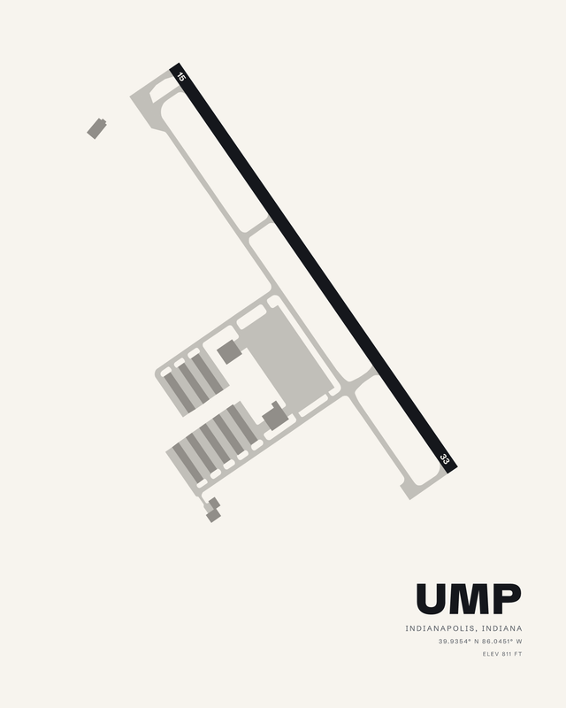 Indianapolis UMP airport map print
