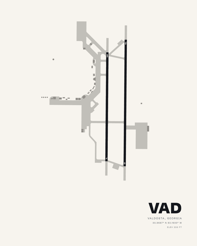 Moody AFB (VAD) airport map print