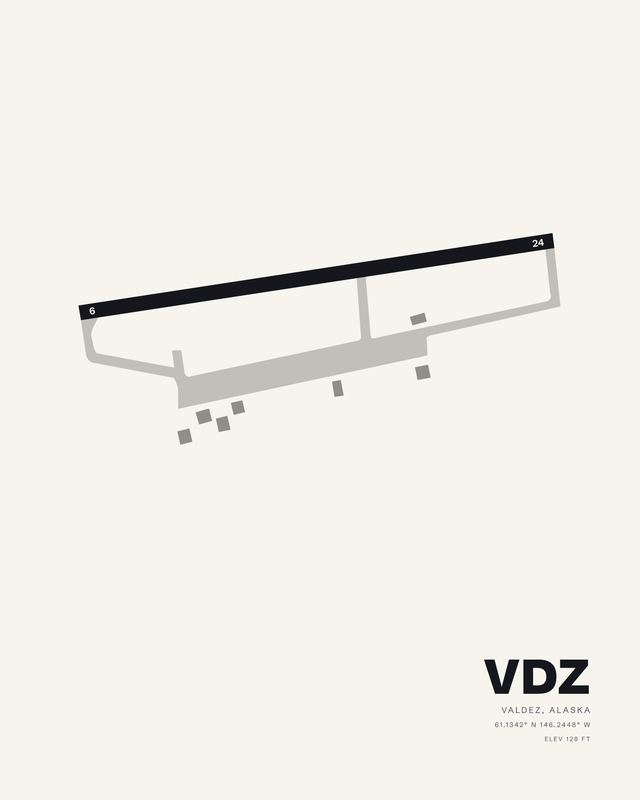 Valdez VDZ airport map print