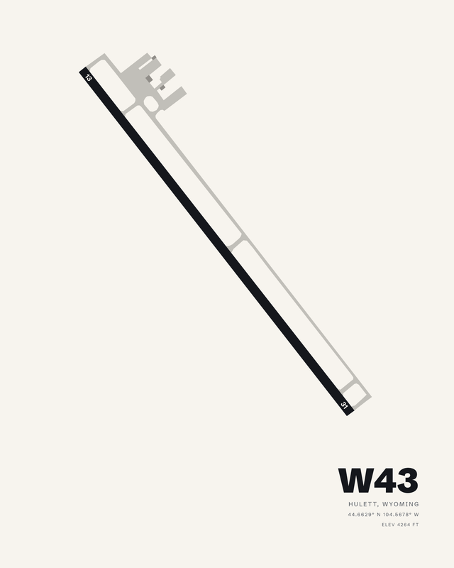 Hulett W43 airport map print