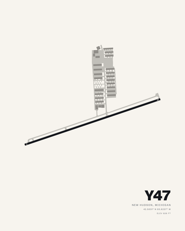 New Hudson Y47 airport map print